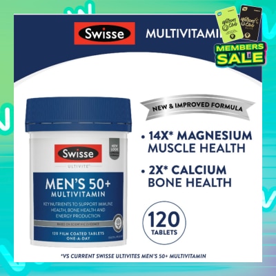 SWISSE Men's 50+ Ultivite Multivitamin Tablet (For Healthy Muscle Function & Cognitive Health) 120s