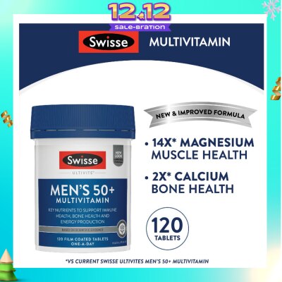 SWISSE Men's 50+ Ultivite Multivitamin Tablet (For Healthy Muscle Function & Cognitive Health) 120s