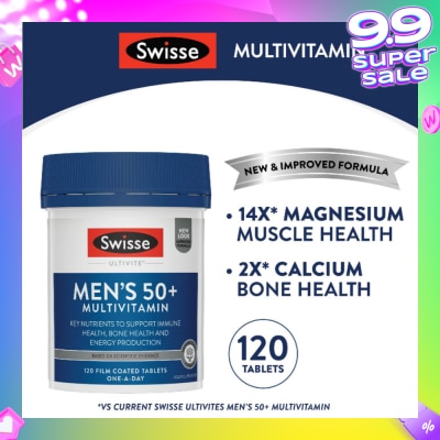 SWISSE Men's 50+ Ultivite Multivitamin Tablet (For Healthy Muscle Function & Cognitive Health) 120s