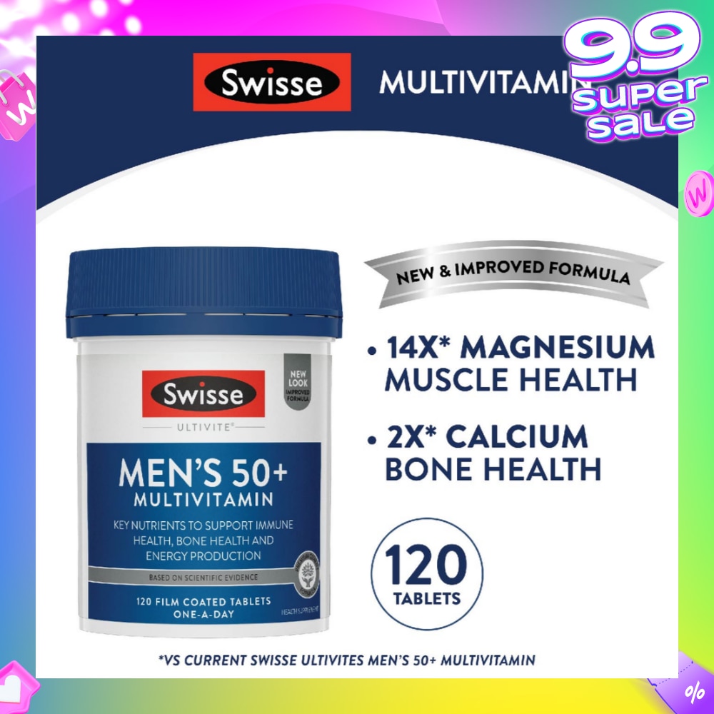 Men's 50+ Ultivite Multivitamin Tablet (For Healthy Muscle Function & Cognitive Health) 120s