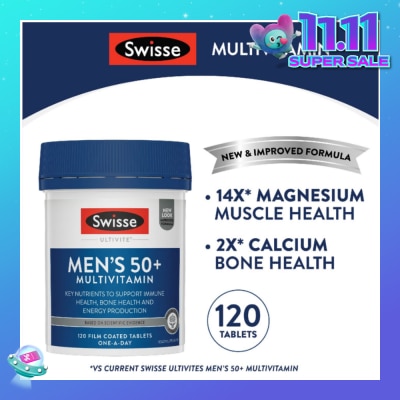 SWISSE Men's 50+ Ultivite Multivitamin Tablet (For Healthy Muscle Function & Cognitive Health) 120s