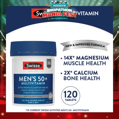 SWISSE - Men's 50+ Ultivite Multivitamin Tablet (For Healthy Muscle Function & Cognitive Health) 120s