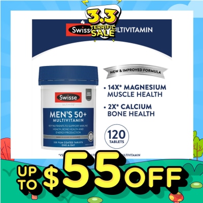 SWISSE Men's 50+ Ultivite Multivitamin Tablet (For Healthy Muscle Function & Cognitive Health) 120s