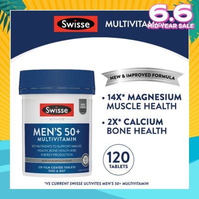 SWISSE Men's 50+ Ultivite Multivitamin Tablet (For Healthy Muscle Function & Cognitive Health) 120s