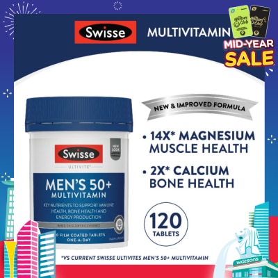 SWISSE Men's 50+ Ultivite Multivitamin Tablet (For Healthy Muscle Function & Cognitive Health) 120s