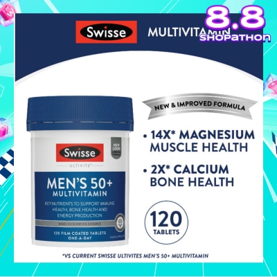 SWISSE Men's 50+ Ultivite Multivitamin Tablet (For Healthy Muscle Function & Cognitive Health) 120s