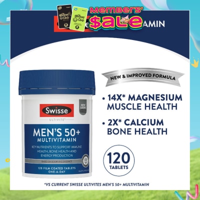 SWISSE - Men's 50+ Ultivite Multivitamin Tablet (For Healthy Muscle Function & Cognitive Health) 120s