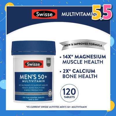 SWISSE Men's 50+ Ultivite Multivitamin Tablet (For Healthy Muscle Function & Cognitive Health) 120s