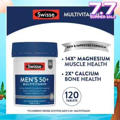 SWISSE Men's 50+ Ultivite Multivitamin Tablet (For Healthy Muscle Function & Cognitive Health) 120s