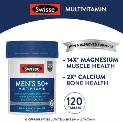 SWISSE Men's 50+ Ultivite Multivitamin Tablet (For Healthy Muscle Function & Cognitive Health) 120s