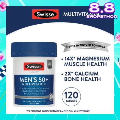 SWISSE Men's 50+ Ultivite Multivitamin Tablet (For Healthy Muscle Function & Cognitive Health) 120s