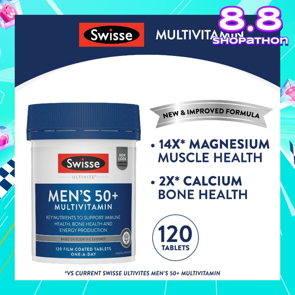 Men's 50+ Ultivite Multivitamin Tablet (For Healthy Muscle Function & Cognitive Health) 120s