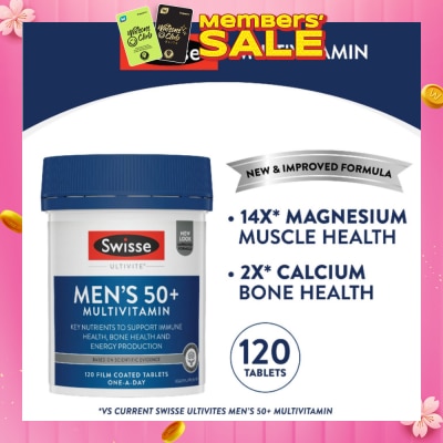 SWISSE Men's 50+ Ultivite Multivitamin Tablet (For Healthy Muscle Function & Cognitive Health) 120s