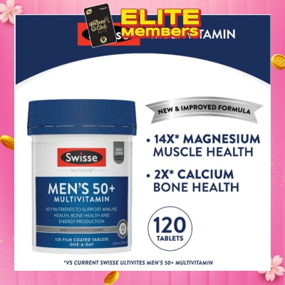 SWISSE Men's 50+ Ultivite Multivitamin Tablet (For Healthy Muscle Function & Cognitive Health) 120s