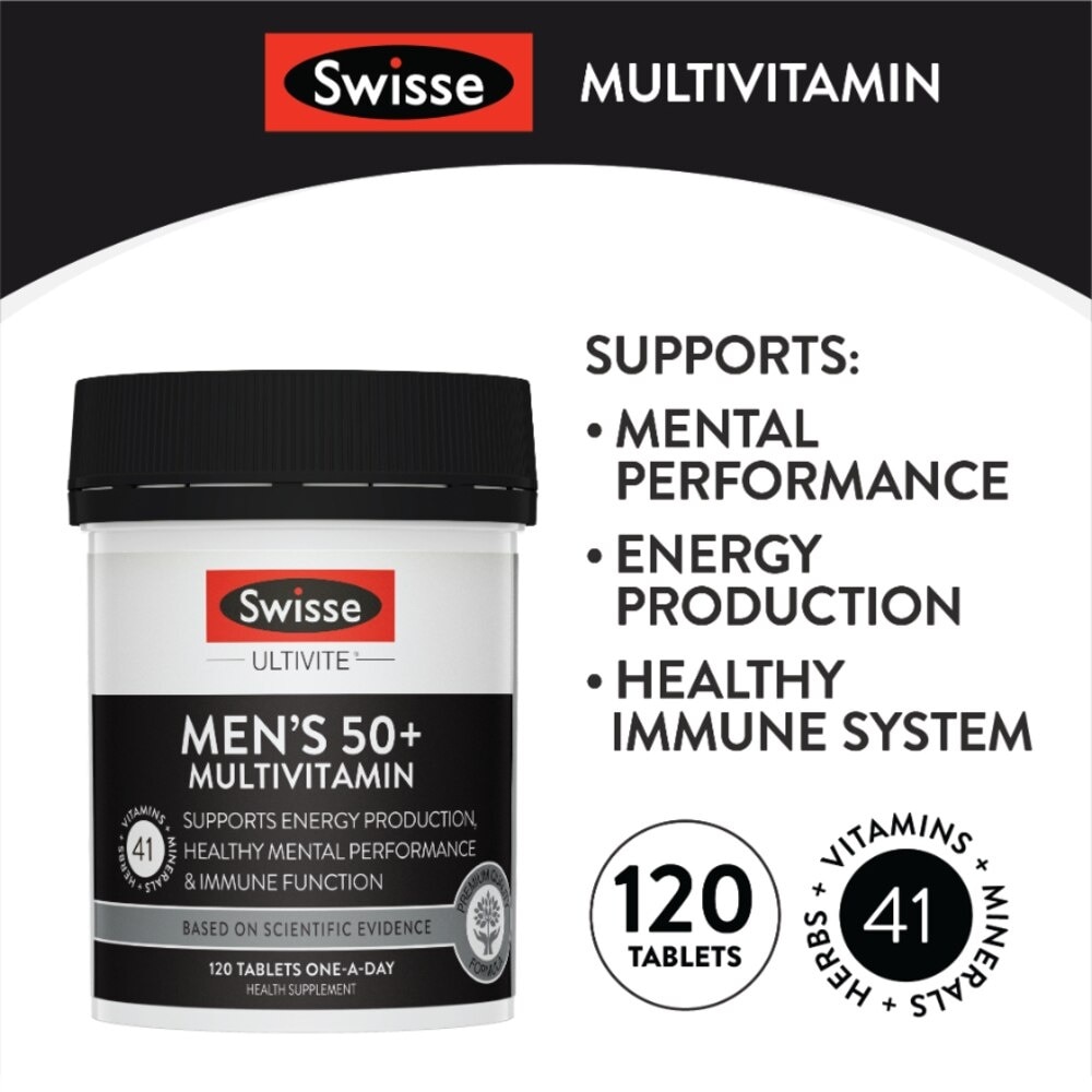 Men's 50+ Ultivite Multivitamin Tablet (For Healthy Muscle Function & Cognitive Health) 120s