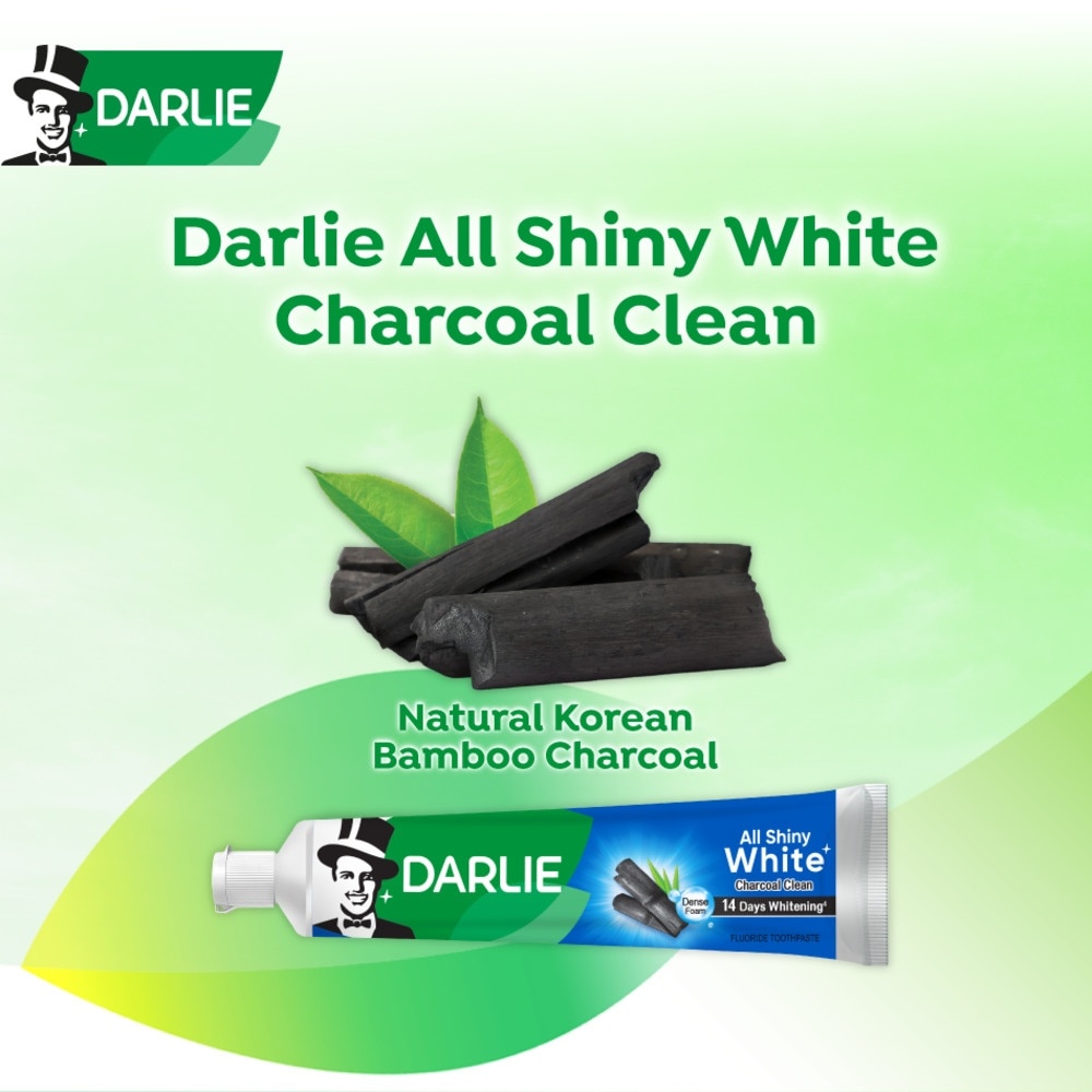 All Shiny Charcoal Clean Whitening Toothpaste Travel Kit consists of All Shiny White Charcoal Clean Toothpaste 1s + Toothbrush 1s