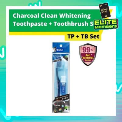 DARLIE All Shiny White Charcoal Clean Travel Kit Packset consists Charcoal Clean Whitening Toothpaste 1s + Toothbrush 1s