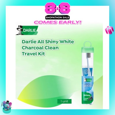 DARLIE - All Shiny Charcoal Clean Whitening Toothpaste Travel Kit consists of All Shiny White Charcoal Clean Toothpaste 1s + Toothbrush 1s