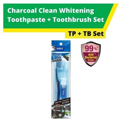 DARLIE All Shiny White Charcoal Clean Travel Kit Packset consists Charcoal Clean Whitening Toothpaste 1s + Toothbrush 1s