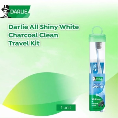 DARLIE All Shiny Charcoal Clean Whitening Toothpaste Travel Kit consists of All Shiny White Charcoal Clean Toothpaste 1s + Toothbrush 1s