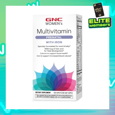 GNC Women's Prenatal Formula with Iron Caplet 120s (Expiry: May`2026)
