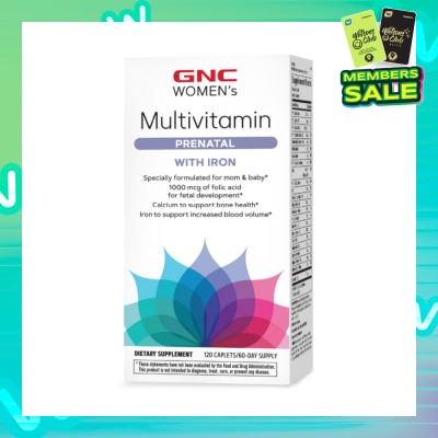 GNC Women's Prenatal Formula with Iron Caplet 120s (Expiry: May`2026)