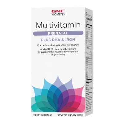 GNC Women's Prenatal Plus DHA & Iron Multivitamin Softgel 90s (Expiry: Jan`2026)