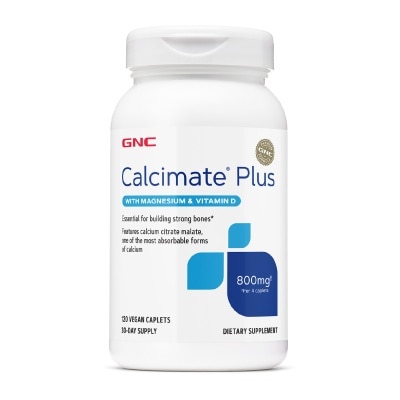 GNC - Calcimate® Plus 800mg Vegan Caplet 120s (Expiry: Oct`2026)