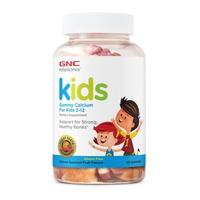 GNC Milestones® Kids 2-12 Gummy Calcium Natural Assorted Fruit Flavors 120s
