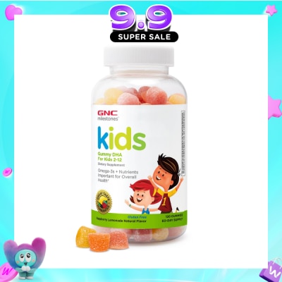 GNC - Milestones® Kids Gummy DHA Kids 2-12 Raspberry Lemon 120s image