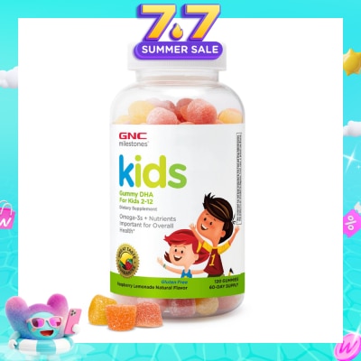 GNC - Milestones® Kids Gummy DHA Kids 2-12 Raspberry Lemon 120s