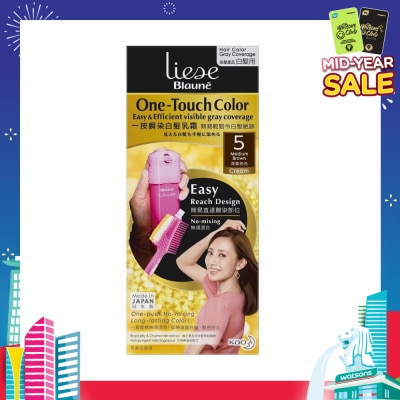 LIESE Blaune One-Touch Color Medium Brown (Visible Gray Hair Coverage) 1s