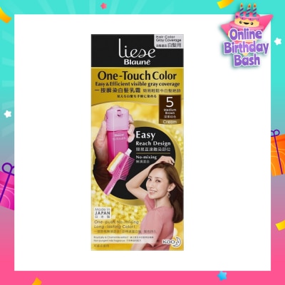 LIESE Blaune One-Touch Color Medium Brown (Visible Gray Hair Coverage) 1s
