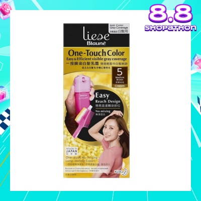 LIESE Blaune One-Touch Color Medium Brown (Visible Gray Hair Coverage) 1s