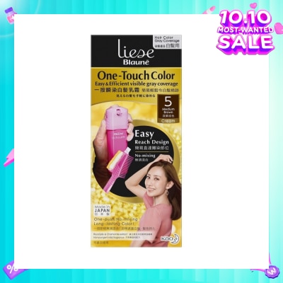 LIESE Blaune One-Touch Color Medium Brown (Visible Gray Hair Coverage) 1s