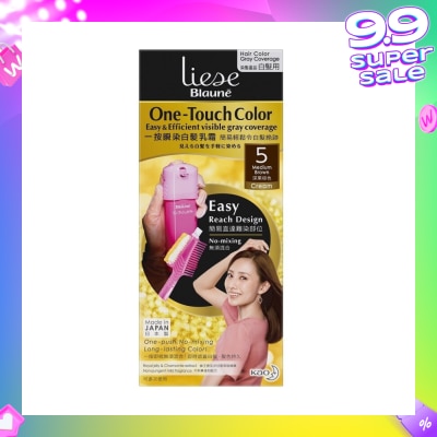 LIESE Blaune One-Touch Color Medium Brown (Visible Gray Hair Coverage) 1s