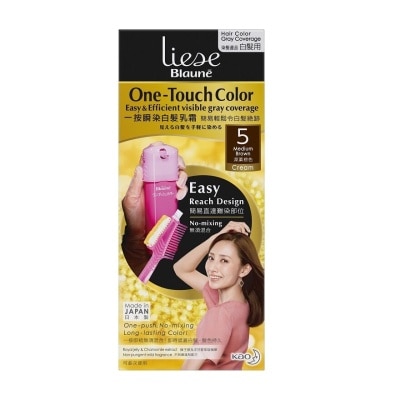 LIESE Blaune One-Touch Color Medium Brown (Visible Gray Hair Coverage) 1s