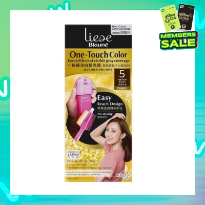 LIESE Blaune One-Touch Color Medium Brown (Visible Gray Hair Coverage) 1s
