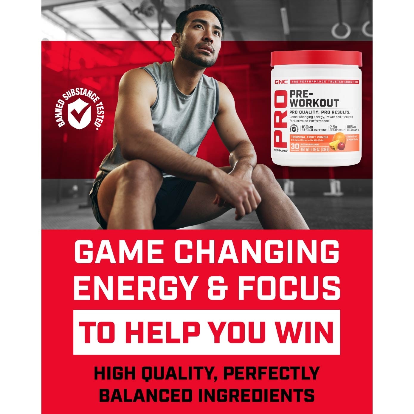 Pro Performance® Pre-Workout Fruit Punch 327g