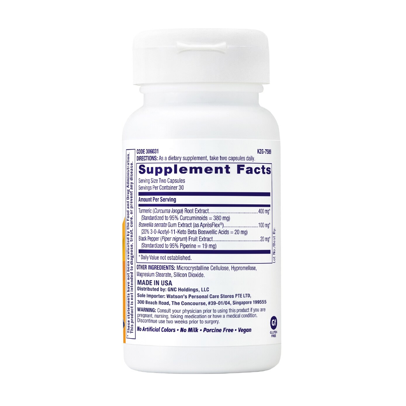 TriFlex Joint Support Turmeric Formula Fast-Acting Vegetarian Capsule 60s