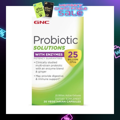 GNC Probiotic Solutions + Enzymes 25B CFUs Capsule Vegetarian 30s
