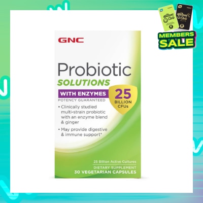 GNC Probiotic Solutions + Enzymes 25B CFUs Capsule Vegetarian 30s