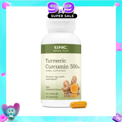 GNC - Herbal Plus Turmeric Curcumin 500mg Capsule Vegan 100s image