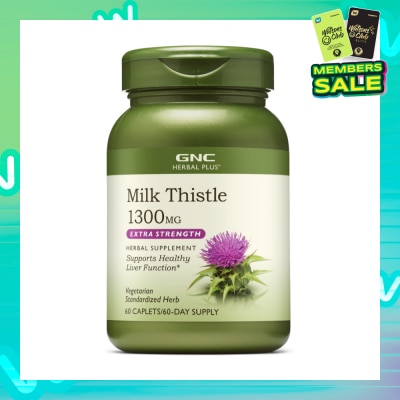 GNC Herbal Plus® Milk Thistle 1300mg Caplet Extra Strength 60s