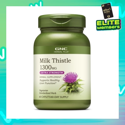 GNC Herbal Plus® Milk Thistle 1300mg Caplet Extra Strength 60s