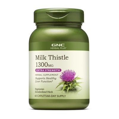 GNC Herbal Plus® Milk Thistle 1300mg Caplet Extra Strength 60s