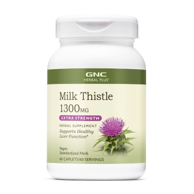 GNC Herbal Plus® Milk Thistle 1300mg Caplet Extra Strength 60s