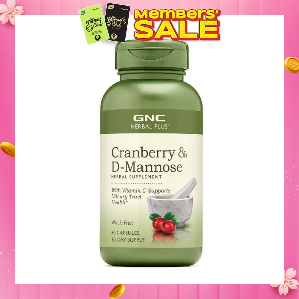 Herbal Plus® D-Mannose & Cranberry Capsule Whole Fruit 60s