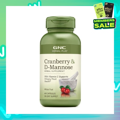 GNC Herbal Plus® D-Mannose & Cranberry Capsule Whole Fruit 60s