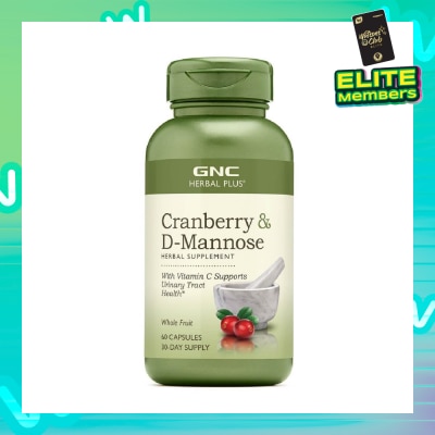 GNC Herbal Plus® D-Mannose & Cranberry Capsule Whole Fruit 60s